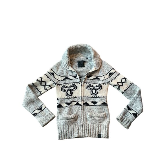 TNA Grey Sea to Sky Wool Cowichan Sweater - Picture 2 of 3